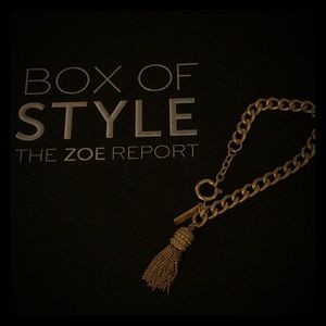 Rachel Zoe gold tassel bracelet